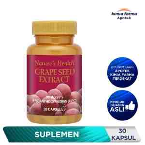 Natures Health grape Seed 50 mg 30 Kapsul  Suplemen Antioksidan  Kimia Farma - Natures Health Grape Seed Extract merupakan...