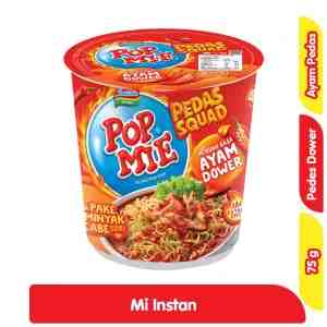 Pop Mie Mi Instan Cup Kuah Pedes Dower Ayam Pedas 75 g - Pop Mie Mi Instan Cup Kuah Pedes Dower Ayam Pedas
