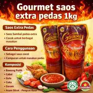 Gourmet Saos Extra Pedas 1 Kg - saus sambal yang diproduksi oleh PT Java Egg Speci
