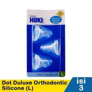 Huki Baby Dot Deluxe Orthodontic 3s Silicone Nipple Large - HUKI BABY,DOT DELUXE ORTHODONTIC 3S SILICONE NIPP