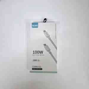 OLYPS  Braided Charging Cable Type-C to Type-C, White, 2m, 100W - Charge freely with OLYPS White Braided Cable 2 m,