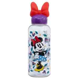 Disney Stor 3D Ecozen Figure Plastic Water Bottle Mickey Minnie 560 ml - Botol minum dengan sedotan, ringan dan aman diguna