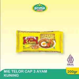 Mie Telor Cap 3 Ayam Kuning 200 Gr - Mie Telor Cap 3 Ayam Kuning 200 Gr