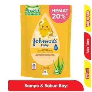 Johnsons Baby Sabun Mandi  Sampo Bayi Aloe Vera  Panthenol 375 ml - Johnsons Baby Sabun Mandi  Sampo Bayi Aloe Vera