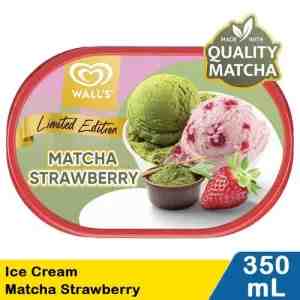 Walls Ice Cream Matcha Strawbry 350ml - WALLS,ICE CREAM MATCHA STRAWBRY 350mL TUB