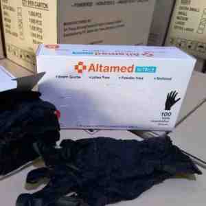 Altamed Nitrile Gloves Box 100 - Black L - Altamed Nitrile Powder Free  Examination Gloves W