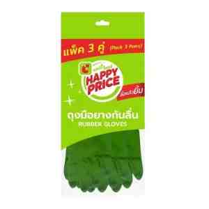 BIG C HAPPY PRICE   L x 3  Rubber Gloves Size L x 3 pairs