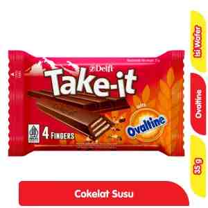 Delfi Take-It Ovaltine Cokelat Susu Wafer 4F 35 g - Delfi Take-It Ovaltine Cokelat Susu Wafer 4F 35 g