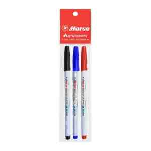 HORSE   3  Signing Pen No. H-110 Pack 3 Assorted Colors