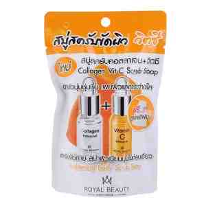 100_RoyalBeautyVitCScrubSoap 100g - Royal Beauty Collagen Vit C Scrub Soap 100g.