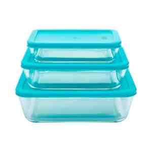 BAKERS SECRET Food Container Set with Lids Glass BS40695