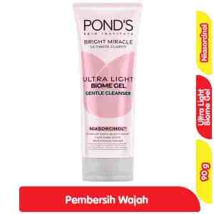 Ponds Bright Miracle Ultra Light Biome Pembersih Wajah Niasorcinol 90 g - Ponds Bright Miracle Ultra Light Biome Pembersih