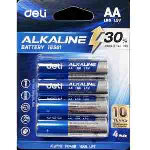 DELI ALKALINE BATTERY AA4 1.5V 50.5MM 4S - DELI ALKALINE BATTERY AA4 1.5V 50.5MM 4S