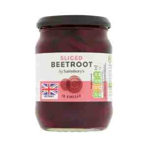 Sainsburys Sliced Beetroot 340g - Precooked and sliced beetroot, typically preserved