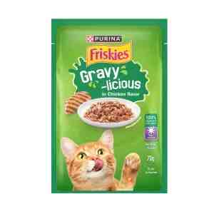 Friskies Cat Gravy Chicken Pouch 70g - Treat your cat to delicious tender chicken in a ta