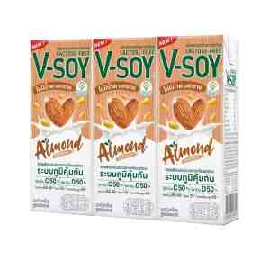 V-SOY Soymilk with Almond 180 ml. x 3
