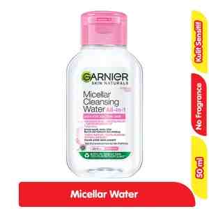 Garnier Micellar Water Pembersih Makeup untuk Kulit Sensitif 50 ml - Garnier Micellar Water Pembersih Makeup untuk Kuli