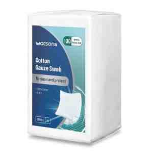 WATSONS WS COTTON GAUZE SWAB 8PLY 100S - 1002431