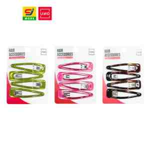 UNO  4   UNO Hair Clips Metallic, 4 pcs, Assorte... - -