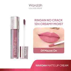 Wardah Exclusive Matte Lip Cream 09 Mauve On  4 gr