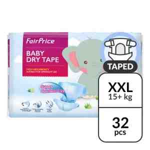 FairPrice Baby Dry Taped Diaper - XXL 15kg and above - FairPrice Baby Dry Taped Diaper - XXL 15kg and ab