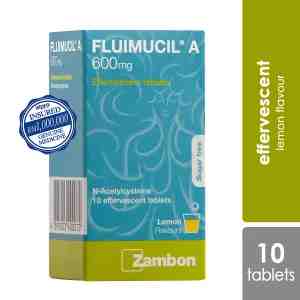 Fluimucil A 600mg Effervescent Tablets Sugar Free Lemon Flavours 10pcs  10456 - Overview Fluimucil A is suitable for...