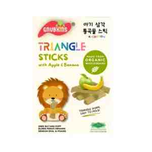 GNUBKINS ORG APPLE  BANANA TRIANGLE STICKS 32G - GNUBKINS ORG APPLE  BANANA TRIANGLE STICKS 32G