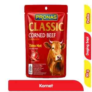 Pronas Kornet Daging Sapi Pedas 50 g - Pronas Kornet Daging Sapi Pedas 50 g
