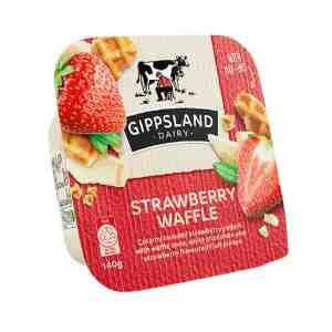 Gippsland Mix Stawberry Waffle Yogurt 140g - Gippsland Mix Stawberry Waffle Yogurt 140g