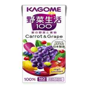 Kagome Yasai Seikatsu100 - Carrot and Grape 200ml - Kagome Yasai Seikatsu100 - Carrot and Grape 200ml