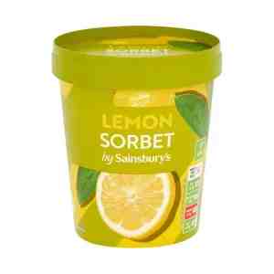 Sainsburys Lemon Sorbet 500ml - A refreshing, dairy-free frozen dessert. It gives