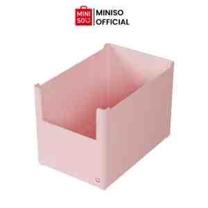 Patterned Series Stackable Storage Box LargePink - Kotak kontainer plastik susun besar merah muda mul
