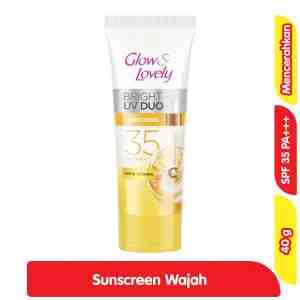 Glow  Lovely Ultimate UV Duo Sunscreen Wajah SPF 35 40 g - Glow  Lovely Ultimate UV Duo Sunscreen Wajah SPF