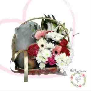 Fresh Flower Oval Weaved Fruit Basket - FB26522