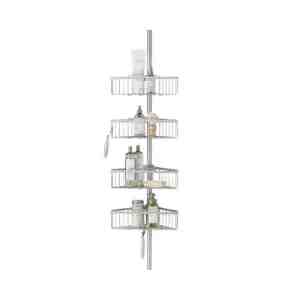 ZENNA HOME 4TIER POLE CADDY SATIN NICKEL - ZENNA HOME 4TIER POLE CADDY SATIN NICKEL