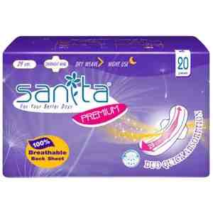 29 X20 Sanita Premium Wing 29cm X20 - Sanita Premium Dry Weave Overnight Wing 29cm. 20pc