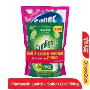 Super Pell Cairan Pembersih Lantai 740 g  Sunlight Cuci Piring 400 g - Super Pell Cairan Pembersih Lantai 740 g  Sunligh