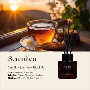 SECRET GARDEN AROMA REED DIFFUSER SERENITEA 45ML - Serenitea Vanilla  Jasmine  Black Tea Manjakan d