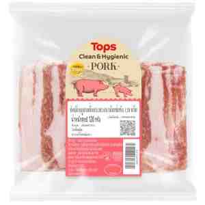 120_Tops Frozen Sliced Pork Belly 120g. - Tops Frozen Sliced Pork Belly 120g.