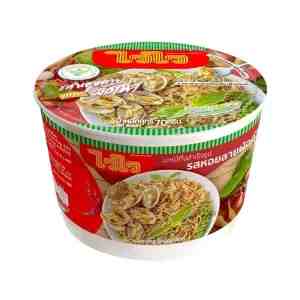 WAI WAI  70 . Instant Noodles Clams Hoi Lai Pad Cha Flavor 70 g.