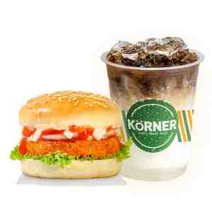 COMBO BURGER CRISPY CHICKEN  PREMIUM ES KOPI LATTE - COMBO BURGER CRISPY CHICKEN  PREMIUM ES KOPI LATT