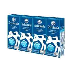 200 . x 4  FARM CHOKCHAI Milk Plain 200 ml. x 4 Units