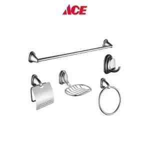 ACE BASIC BATH ACCESSORY SET CHROME 5S - ACE BASIC BATH ACCESSORY SET CHROME 5S