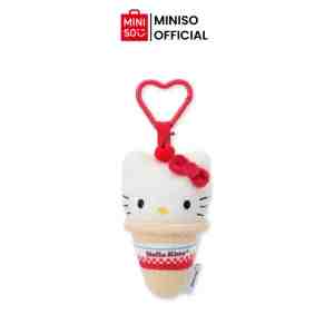 Hello Kitty Retro Diner Collection Ice Cream Cone Plush Pendant - Gantungan Hello Kitty cone es krim 10cm, bahan le