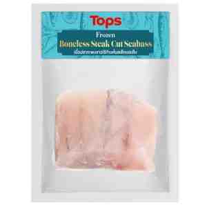 120 Tops Steak Cut Seabass 120g - Tops Frozen Boneless Steak Cut Seabass 120g.