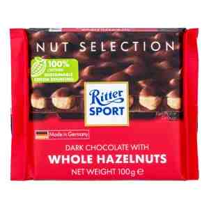 Ritter Sport Chocolate - Dark Whole Hazelnuts 100g - Ritter Sport Chocolate - Dark Whole Hazelnuts 100g