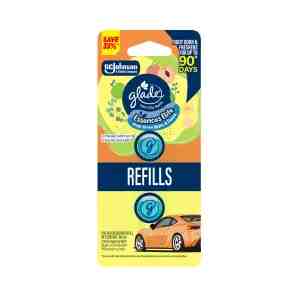 Glade Vent Clip Apple and Peach Refill 2ml x 2 - Value refill set for car air fresheners that resto