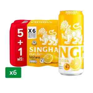 330 . X 6 SINGHA Lemon Soda 330 ml. X 6
