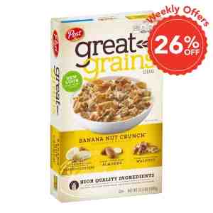 Post Great Grains Cereal - Banana Nut Crunch - Post Great Grains Cereal - Banana Nut Crunch