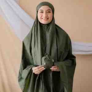 Alf Mukena Mini Parasut Albert Green By Alif 1pcs - pAlif Mukena Dewasa Mini Parasut kekinian yang a